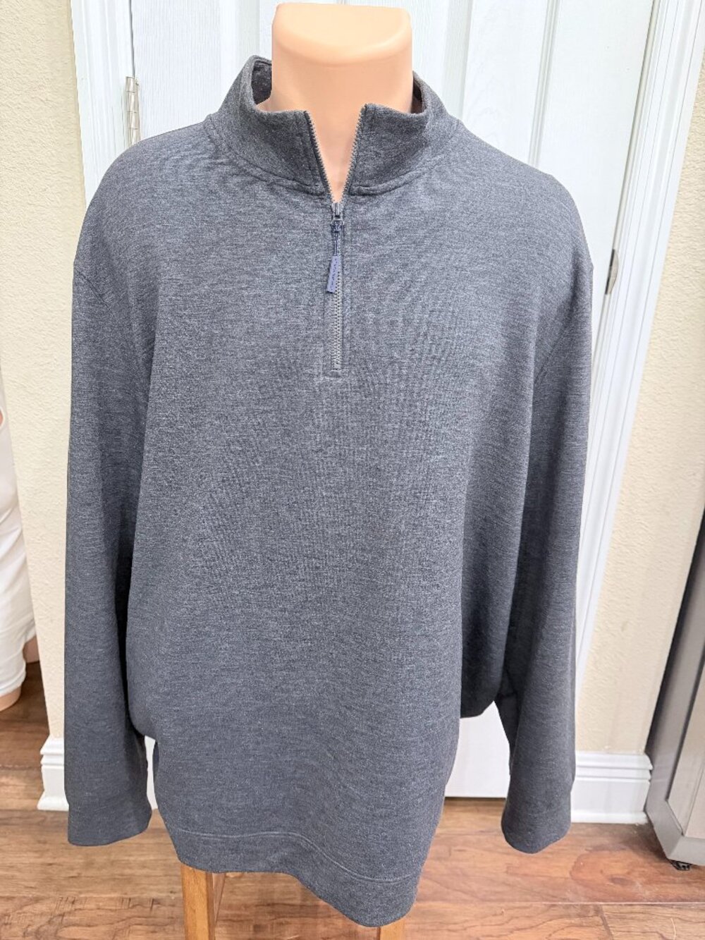 Southern Tide XXL Heather Gray Quarter Zip Pullover Stretch Performance Sweater